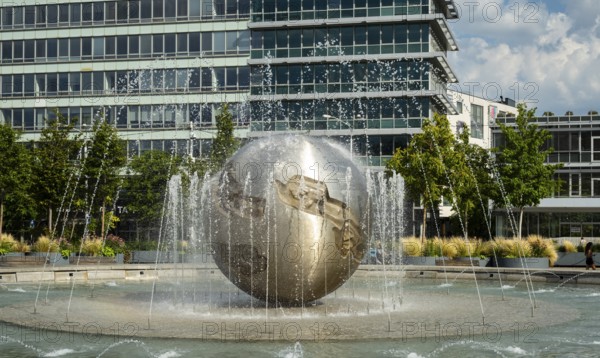 Peace fountain on Hodža Square at Grassalkovich Palace, Presidential Palace, seat of the President