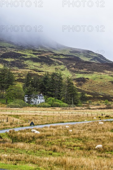 Farms over Loch Slapin, Isle of Skye, Scotland, UK