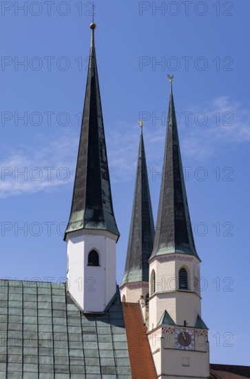 Church towers of the Chapel of Grace and the collegiate parish church of St Philip and St James on