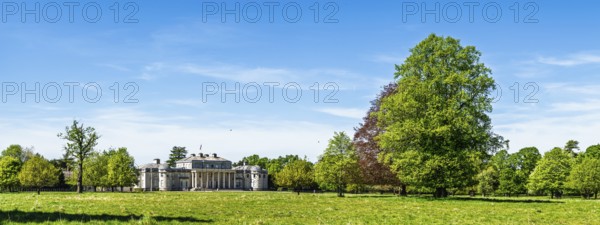 Panorama of Shugborough Estate, National Trust House and garden, Great Haywood, Staffordshire,