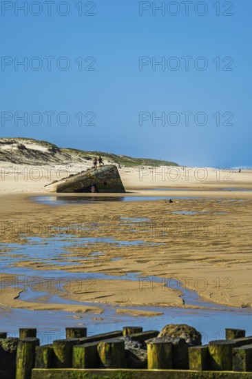 German bunker from World War II on Contis beach, Saint Julien en Born, Saint-Julien-en-Born,