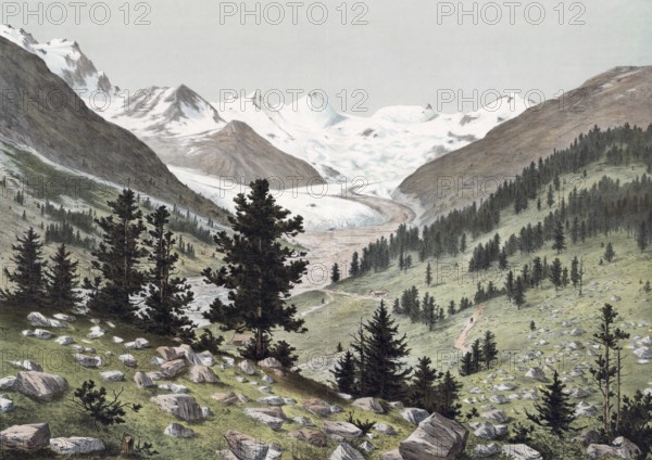 Bernina group, type of the Central Alps, a mountain group in the central Eastern Alps, Engadin,