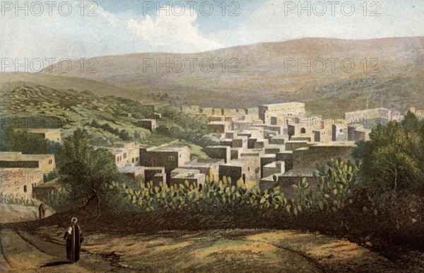 The Carmel Mountains and Little Hermon in the Distance, Nazareth, today Israel, authentic