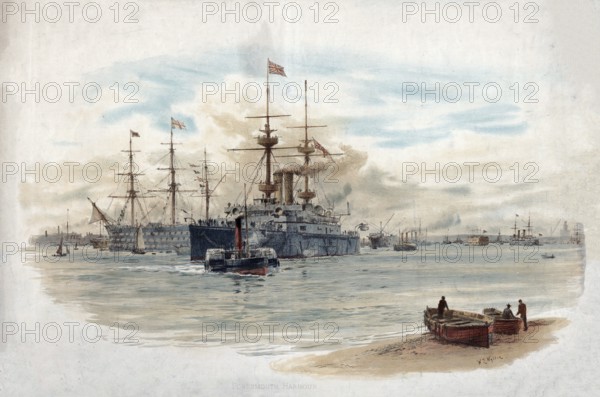 Portsmouth Harbour, bay at the mouth of the Piscataqua River, which forms the border between the