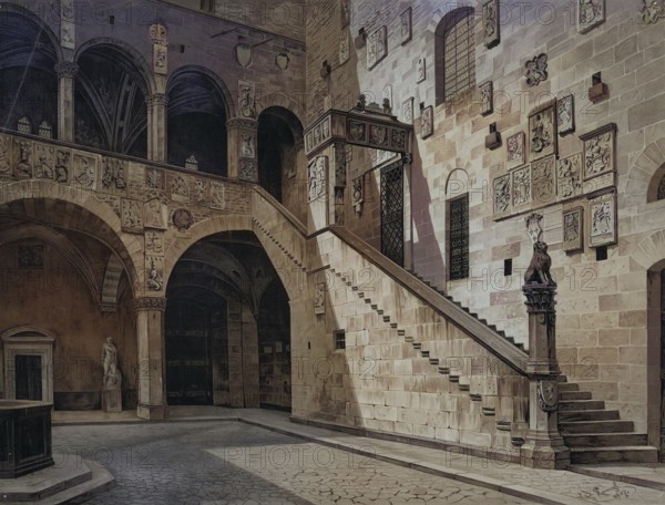 Palazzo del Bargello, a city palace in Florence built between 1255 and 1261 and expanded to a