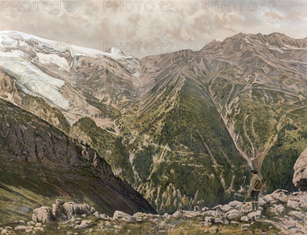 Stelvio Pass, Stelvio Pass, Passo dello Stelvio, mountain pass in the Ortler Alps, South Tyrol,