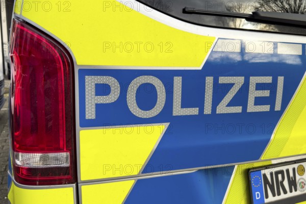 Police lettering on police car Emergency vehicle Emergency vehicle patrol car with license plate