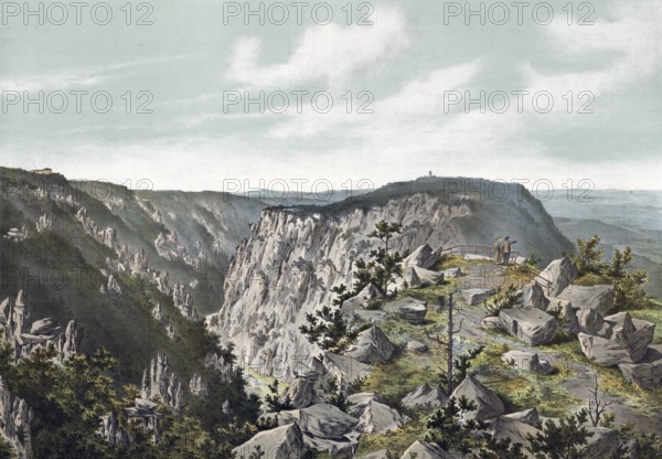 Landscape in the Harz Mountains, on the Brocken, Saxony-Anhalt, Germany, authentic reproduction of
