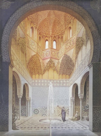 The Abencerrajes Hall, Sala de los Abencerrajes, a famous room in the Nasrid Palaces of the