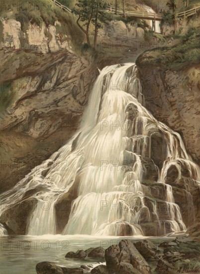 Gollinger Wasserfall, actually called Schwarzbachfall or Schwarzenbachfall, in Tennengau in