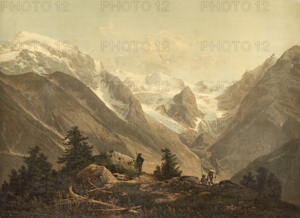 Landscape on Ortler, highest elevation in the Italian province of South Tyrol and the Tyrol region,