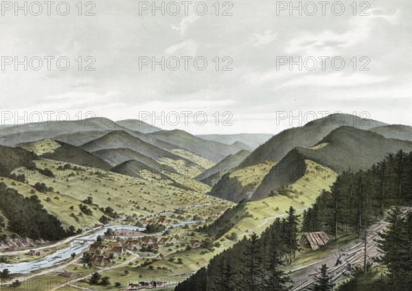 Landscape in the Black Forest, type of the Upper Rhine mountain system, Baden-WÃ¼rttemberg,