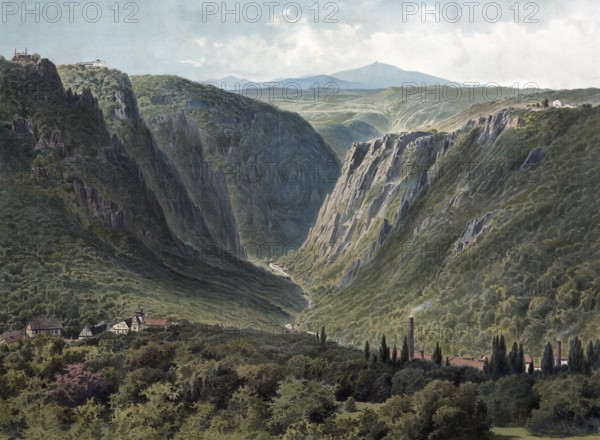 Landscape in the Harz Mountains, Bode Valley, the ten-kilometre-long gorge-like valley section of