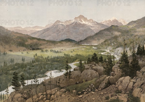 Landscape in Altai, Altaigebrige, Central Asian high mountains in the border region of Kazakhstan,
