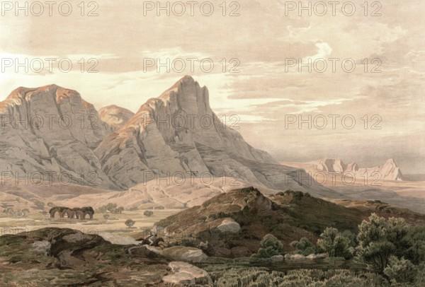 Mountain of temptation in the West Bank. Mountain in the Jordan Valley near Jericho, where Jesus is