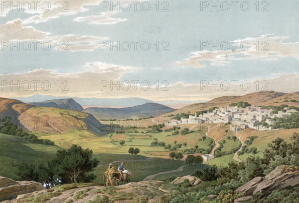 Nazareth, a city in the northern district of Israel in Galilee, Israel, authentic reproduction of a