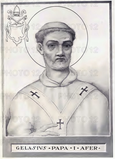 Gelasius I (d. 21 November 496?) was bishop of Rome from 1 March 492 until his death and thus Roman