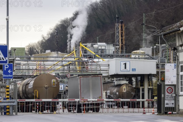 Plant view of the company Solvay Fluor GmbH. The Bad Wimpfen plant of the Belgian chemical company