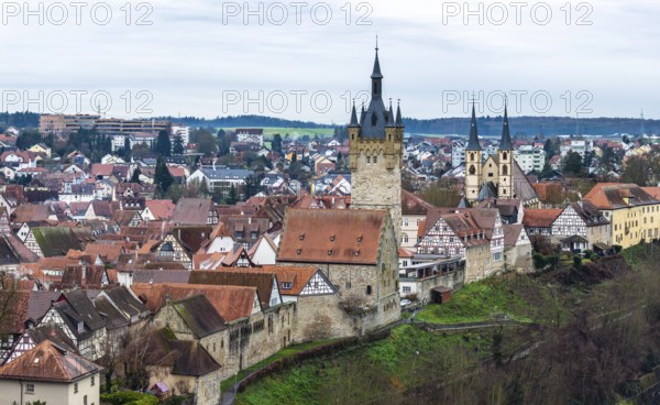 City view of Bad Wimpfen. The city is known for its well-preserved historic old town with many