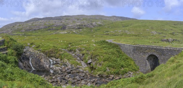 Stone bridge and small waterfall, Adrigole, County Cork, Ireland