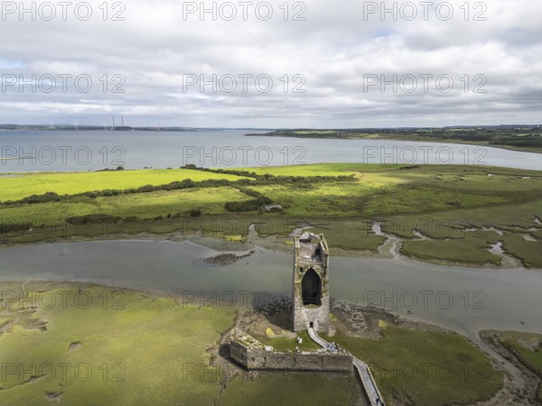 Aerial view of Carrigafoyle Castle, Carrig, Kerry, Ireland