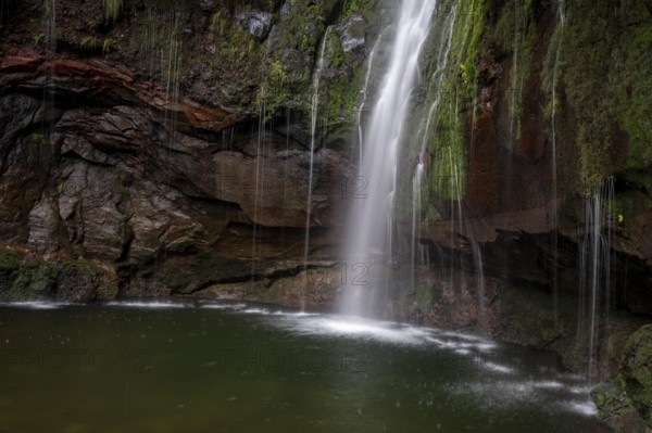Cascata das 25 Fontes river and waterfall, 25 springs, hiking trail PR6, Levada das 25 Fontes,