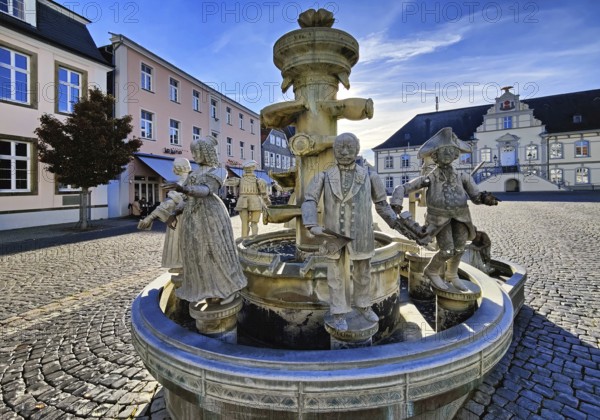 The Bonifatius Stirnberg BÃ¼rgerbrunnen on the town hall square in front of the town hall,