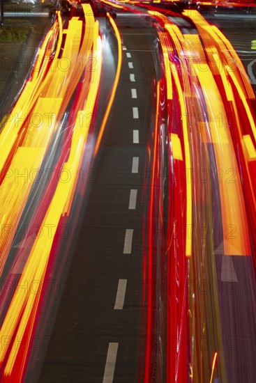 Rote RÃ¼ckleuchten, Rush Hour, RheinuferstraÃŸe, Cologne, Rhineland, North Rhine-Westphalia,