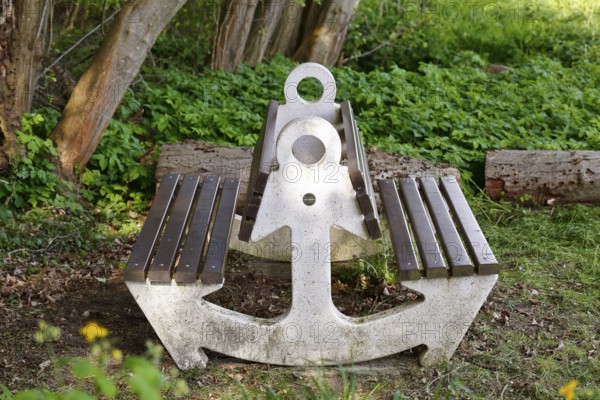 180 degree park bench, tourist facility, seating, Peenetal nature park Park, Mecklenburg-Western
