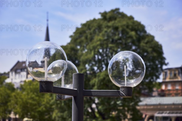 Lantern, church tower, trees, general architecture, depth of focus with blurred background, milky