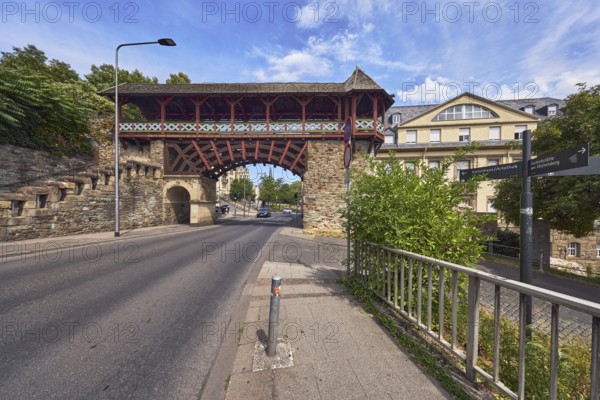 Historic city fortification, historic city wall Heidenmauer, historicizing city gate Römertor,