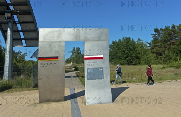 Symbolic gate on the border between Germany and Poland on the Europa Promenade, Ahlbeck, Usedom