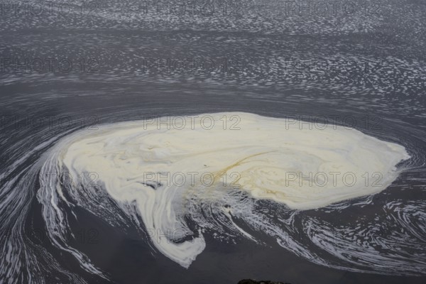 Foam structures on the river Erreef, Erreef, County Mayo, Ireland
