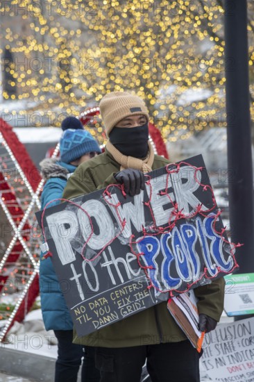 Detroit, Michigan - Residents picket DTE Energy, opposing the electric utility's plan to provide