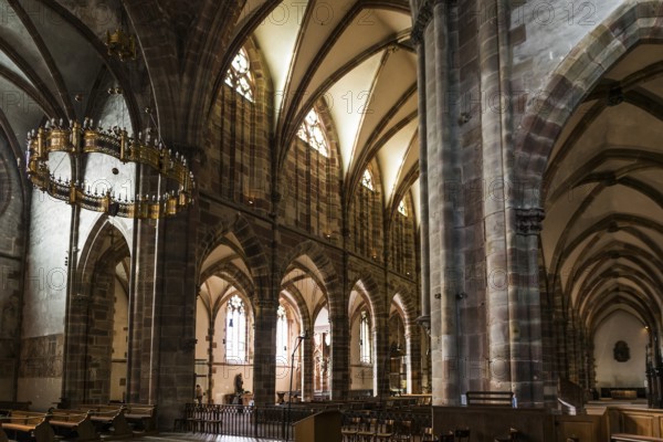 Interior view, Gothic Church of St. Peter and Paul, Saints-Pierre-et-Paul, Wissembourg,