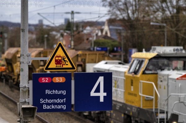 Work on the railway line, implementation of digital nodes between Waiblingen and Bad Cannstatt,
