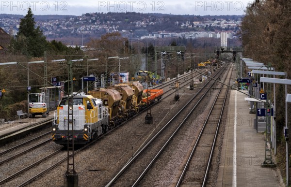 Work on the railway line, implementation of digital nodes between Waiblingen and Bad Cannstatt,