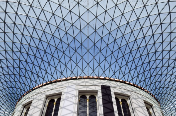 The spectacular glass roof in the Great Court of the British Museum in London, England, Great
