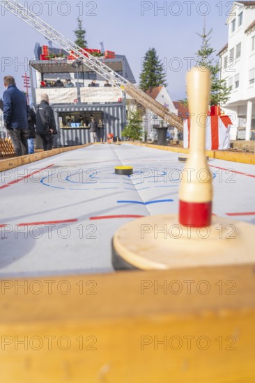 Outdoor throwing game with visitors in the background at an event, Sindelfingen, Böblingen
