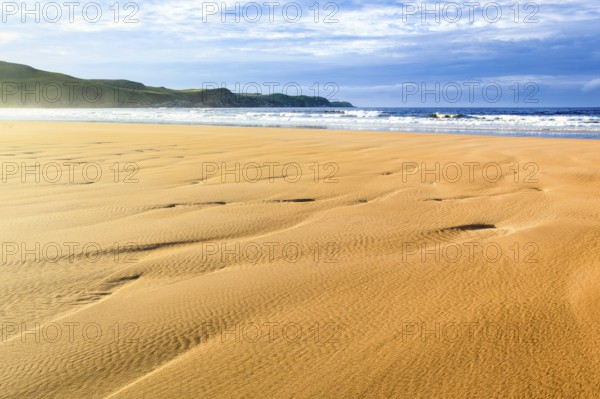 Sandy beach coast, Sutherland, Scotland, United Kingdom