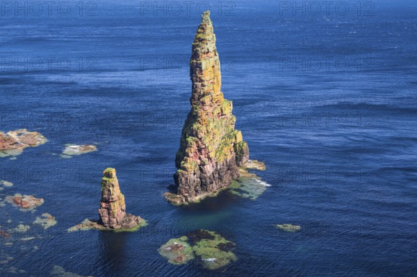 Duncansby Stacks pinnacles in the sea at Duncansby Head, John o' Groats on the east coast of
