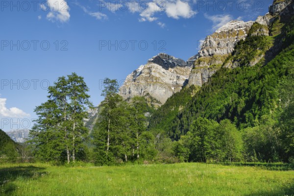 GlÃ¤rnisch with Ruchen and Gross Feuerberg, Klöntal, Canton of Glarus, Switzerland