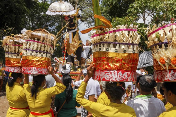 The mortal remains of a deceased person are placed in an animal sarcophagus (wadha) during the