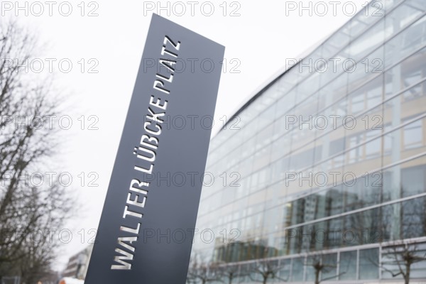 Walter LÃ¼bcke Platz in front of the Konrad Adenauer Haus, the party headquarters of the Christian