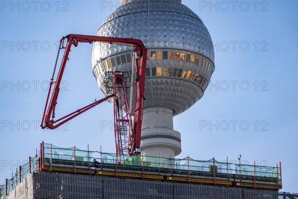 Construction site of the Covivio high-rise building in the vicinity of Alexanderplatz in Berlin,