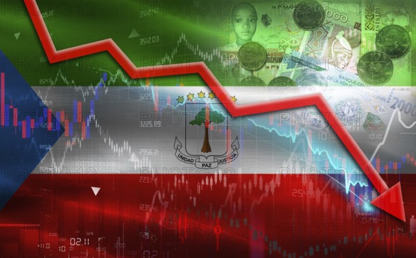 Equatorial Guinea financial fall on economy market. Equatorial Guinean financial crisis on economic