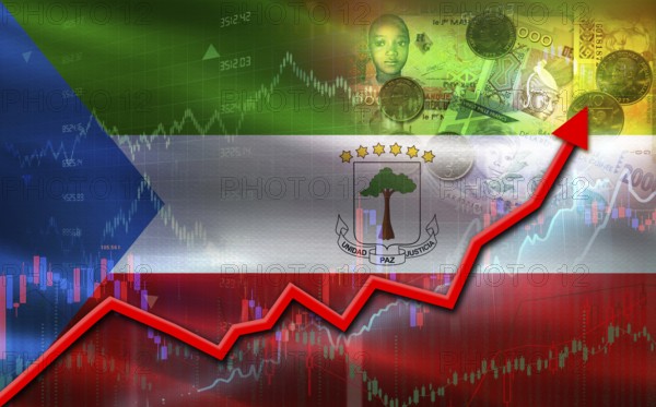 Equatorial Guinea economic growth on financial graph. Equatorial Guinean financial growth on market