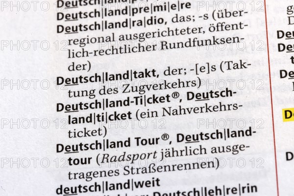 Germany ticket, Germany ticket, Germany tour, Germany tour, German tour. Term from the Duden.