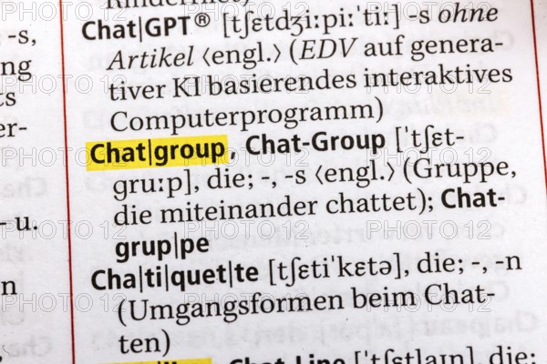 Chat Group, Chapter Group, Chat, Chat Line, Chat Room Caht GPT, Chatiquette. Terms from the Duden.