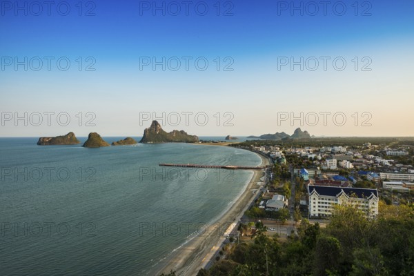 Panoramic view from Wat Khao Chong Krachok, Prachuap Khiri Khan, Prachuap Khiri Khan Province,